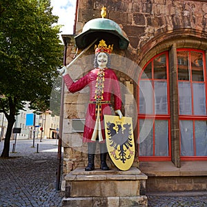 Roland figure Stadt Nordhausen Rathaus in Germany photo