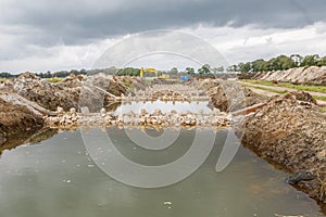 Construction of a fish ladder in the  Rolderdiep near the village of Rolde