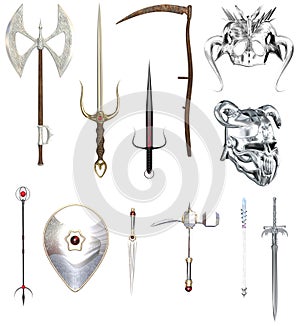 RPG weapons and helmets photo