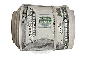 Roll of 100 dollar bills