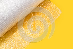 A roll of air cushioning bubble wrap
