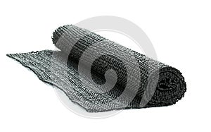 A roll of black non-slip rubber matting