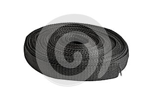 a roll of black nylon strap