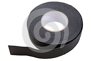 A roll of black reinforced adhesive tape, for sealing the joints of roofing materials, when installing the roof, lying down,