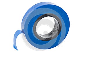 Roll of blue electrical tape isolated on white