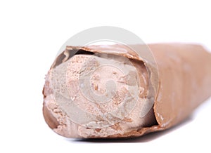 Roll of chocolate ice cream