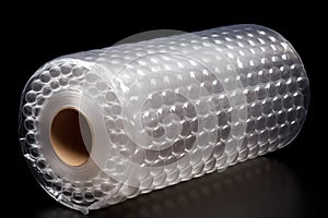 Roll of clear plastic bubble wrap. Generative AI