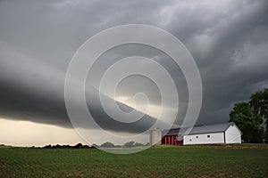 Roll cloud over farm