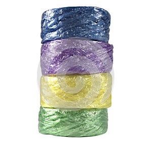 Roll of color plastic circle rope use for tied