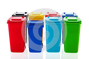 Roll containers isolated over white background