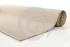 roll of corrugated cardboard isolated on white background