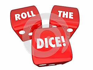 Roll the Dice Playing Game Betting Three Red Roll