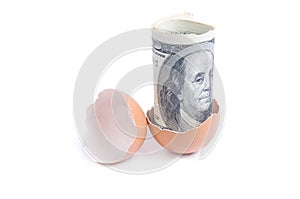 Roll Of Dollars In a Egg Shell