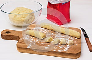 Roll dough eggless lenten potato gnocci