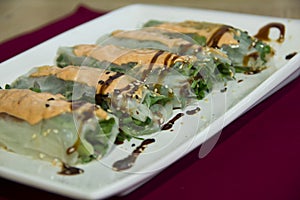 Roll with eel fish