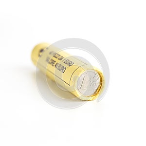 Roll of Euro coins photo