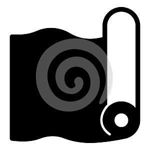 Roll of fabric cloth solid icon, sewing theme concept. Vector graphics. Sample roll, textile sign on white background