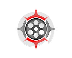 Roll film inside the compass logo