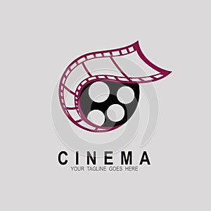 Roll film logo with cinema design