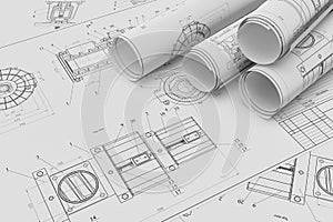 Roll and flat technical drawings