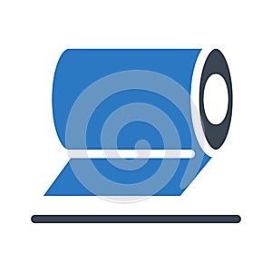 Roll glyph colour vector icon