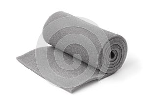 Roll of gray foam rubber