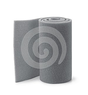 Roll of gray foam rubber sheet