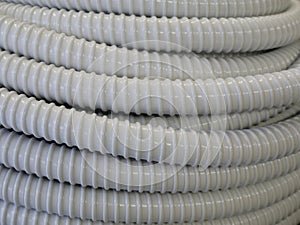 Roll of Gray PVC Corrugated Flexible Wire Loom Conduit