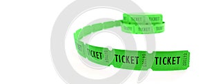 Roll of Green Tickets for Entrance or Admission to Activity Show or Entertainment