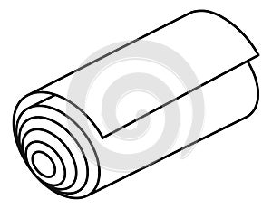 Roll icon. Fabric or paper scroll. Ribbon or cloth package