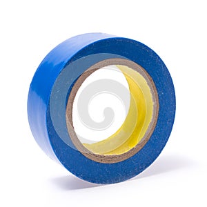 Roll of blue Electrical insulating tape isolated