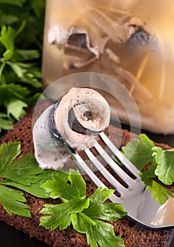 Roll of the marinated sprat