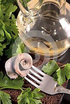 Roll of the marinated sprat