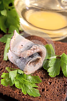 Roll of the marinated sprat