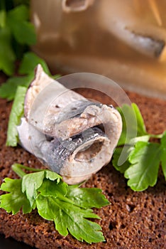 Roll of the marinated sprat