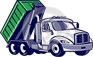 Roll-Off Truck Bin Truck Cartoon photo