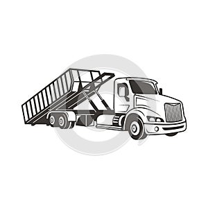 Roll off truck illustration