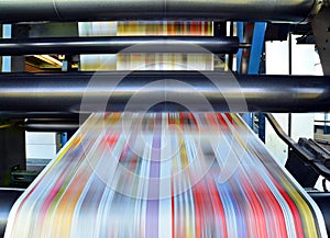 Roll offset print machine in a large print shop for production o photo