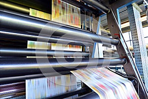 Roll offset print machine in a large print shop for production o photo