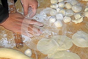 roll out dumpling wrappers