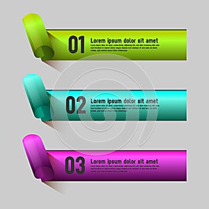 Roll paper color labels banner infographic template element