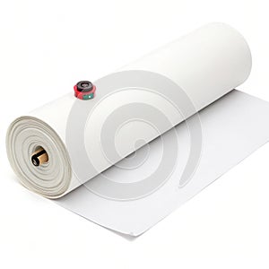 Roll of paper with a small object on top for art or craft projects