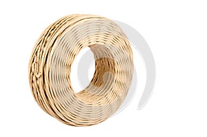 Roll of paper twine cord isolated on white background