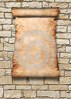 Roll Of Parchment on Wall