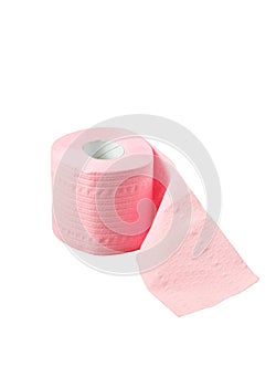 Roll of pink toilet paper