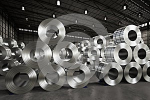 Roll of steel sheet in factory