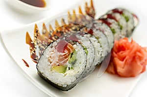 Roll tempura tuna and salmon