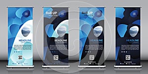 Roll up banner design template. Modern abstract background, pull up design. Rectangle size.