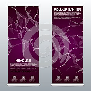 Roll-up banner for presentation and publication. Medicine, science, technology and business templates. Structure of