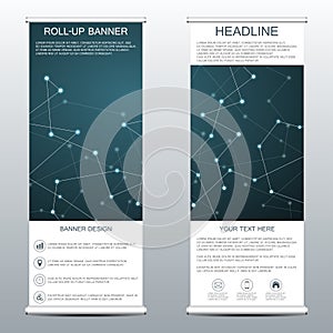 Roll-up banner for presentation and publication. Medicine, science, technology and business templates. Structure of